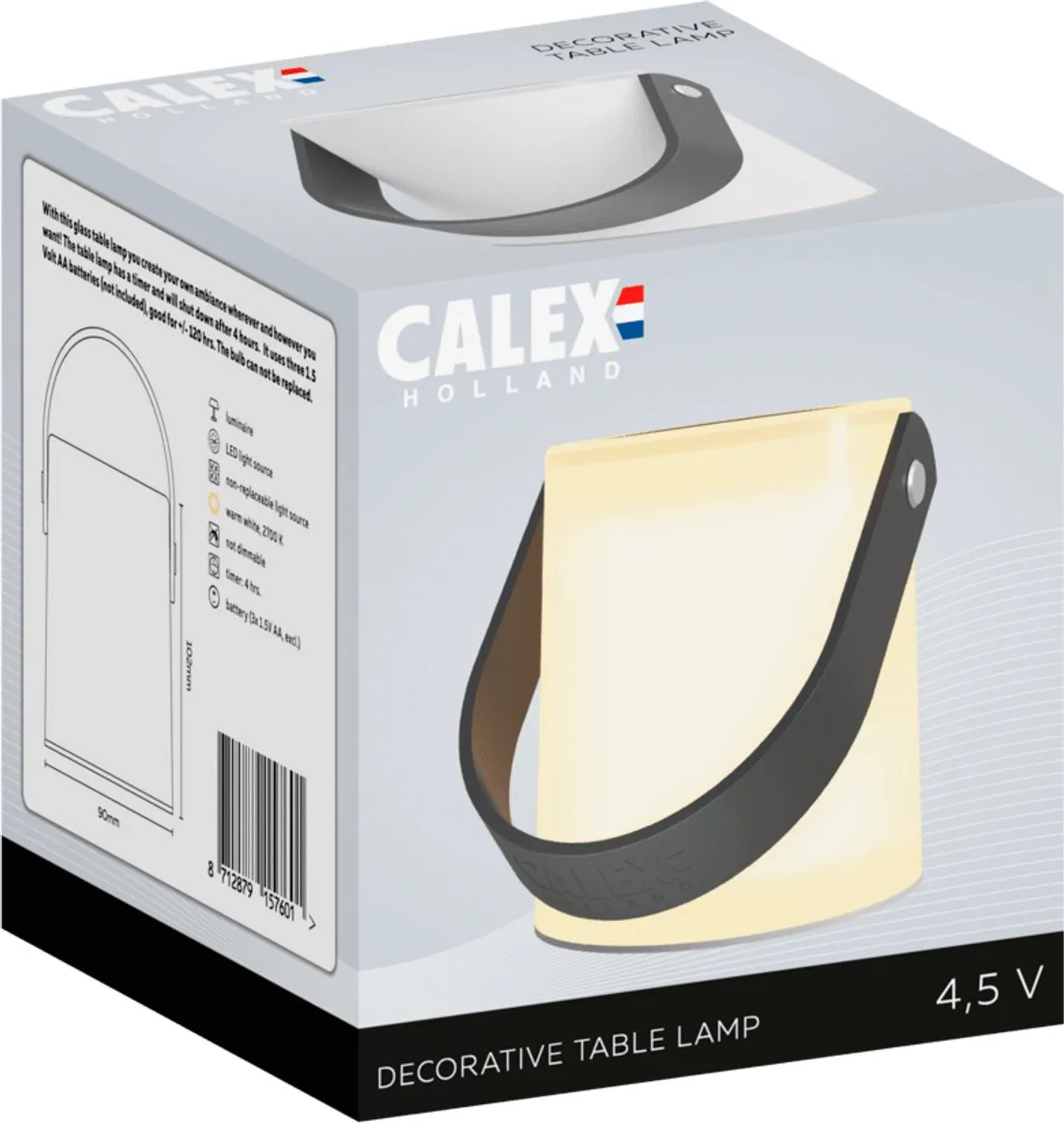 Calex Stedo Glazen Tafellamp - Warm Wit 2700K