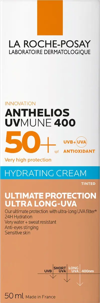 La Roche-Posay Anthelios UVMUNE 400 Getinte Hydraterende Gezichtcrème SPF50+ 50ml