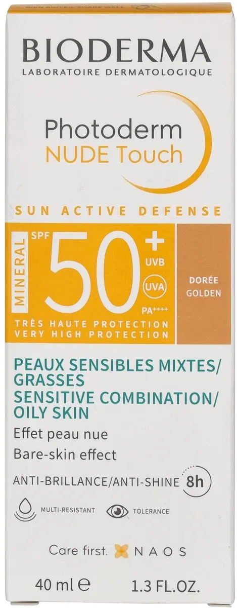Bioderma Photoderm Nude Touch Crème SPF50+ Dorée - 40ml