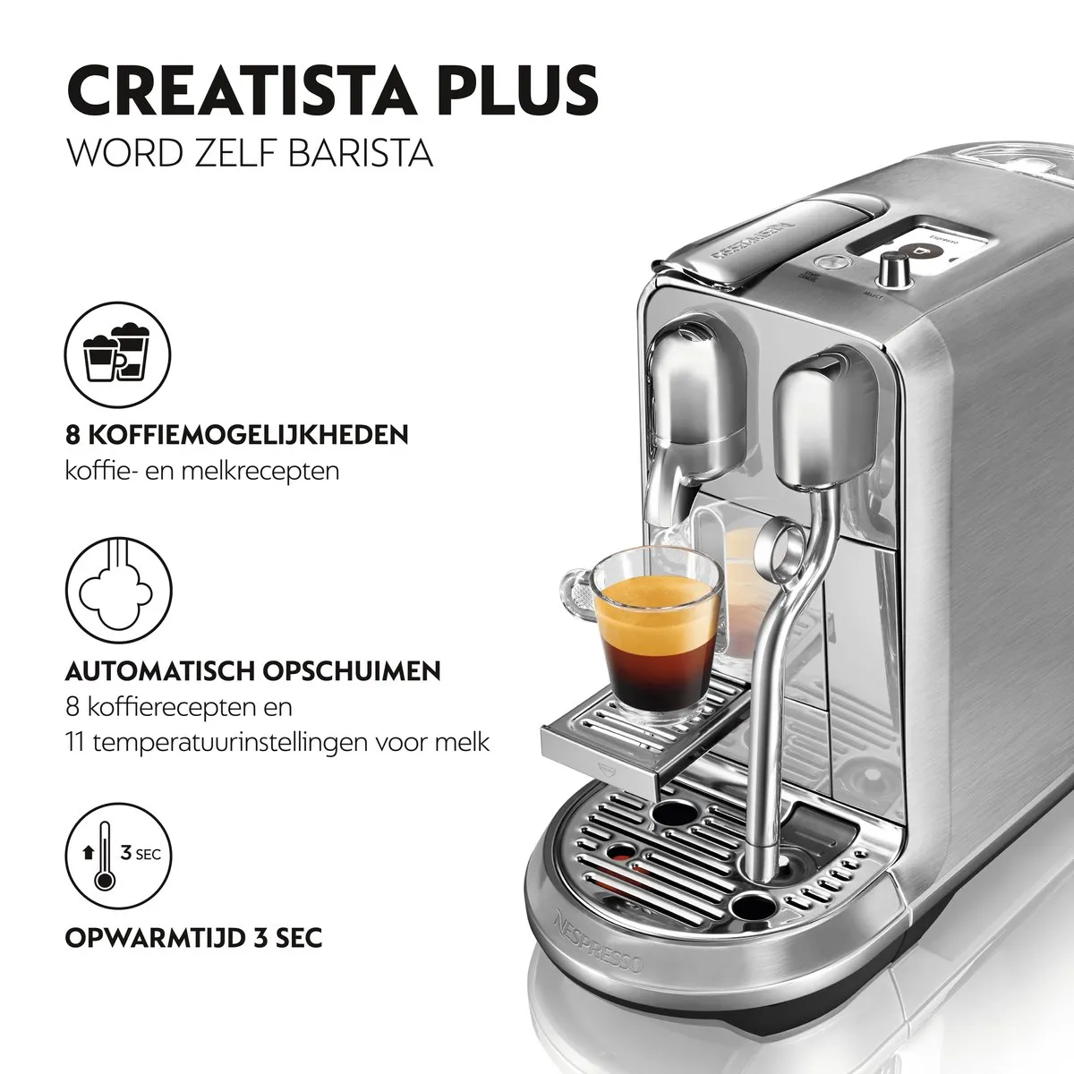 Sage Creatista Plus SNE800BTR2EEU1 Koffiemachine - 1500W - 1,5L - Zilver