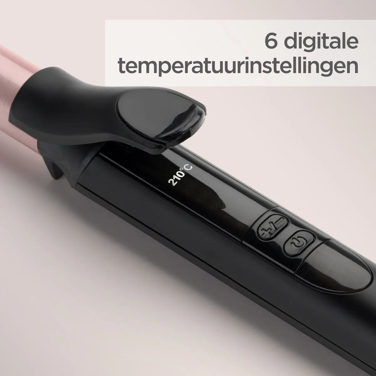 Babyliss Rose-Quartz 19mm Krultang C450E - 6 Temperaturen - Zwart/Rozig