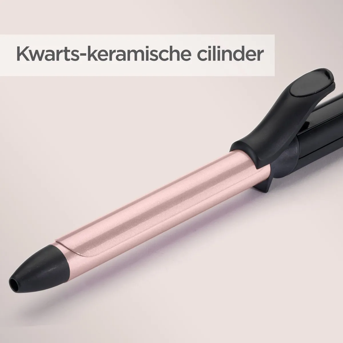 Babyliss Rose-Quartz 19mm Krultang C450E - 6 Temperaturen - Zwart/Rozig