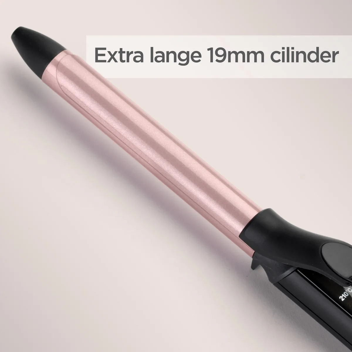 Babyliss Rose-Quartz 19mm Krultang C450E - 6 Temperaturen - Zwart/Rozig