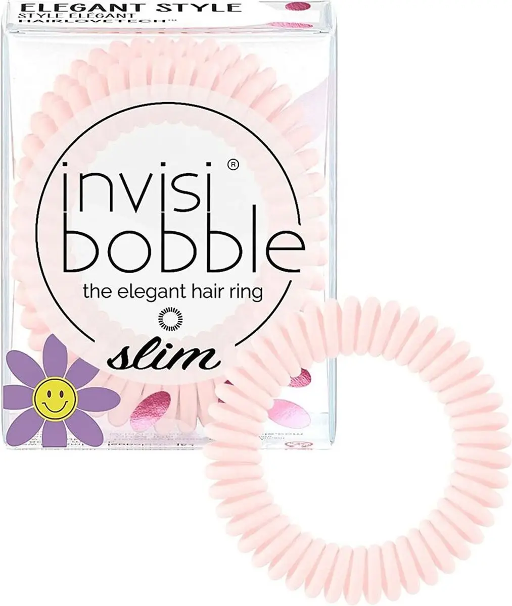 Invisibobble Slim Retro Haarelastiek - Roze - 3 Stuks - afbeelding 2 van 3