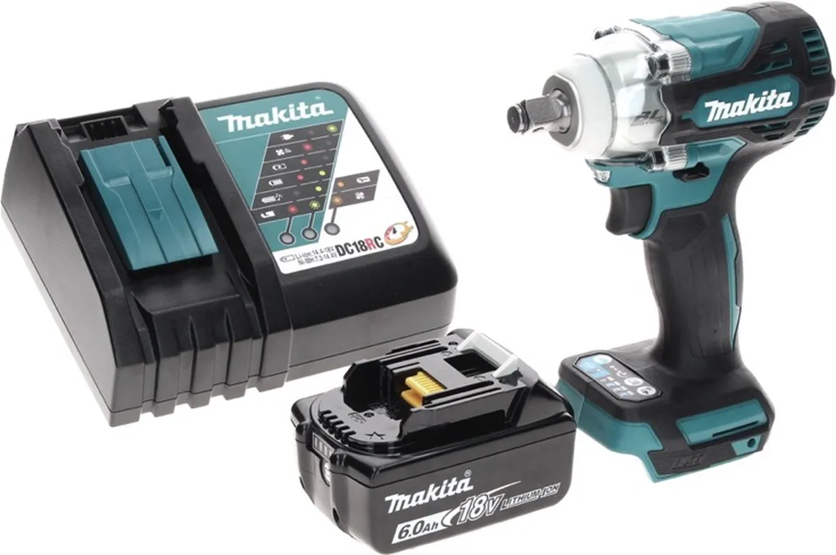 Makita DTW 300 RG1 Slagmoersleutel 18V 330Nm - 1x 6,0Ah Accu - afbeelding 2 van 5