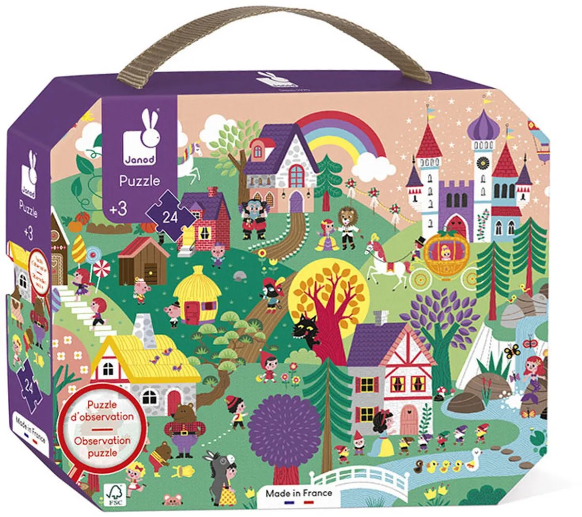 Janod Zoekpuzzel Sprookjes 24 Stuks - Puzzelkoffer