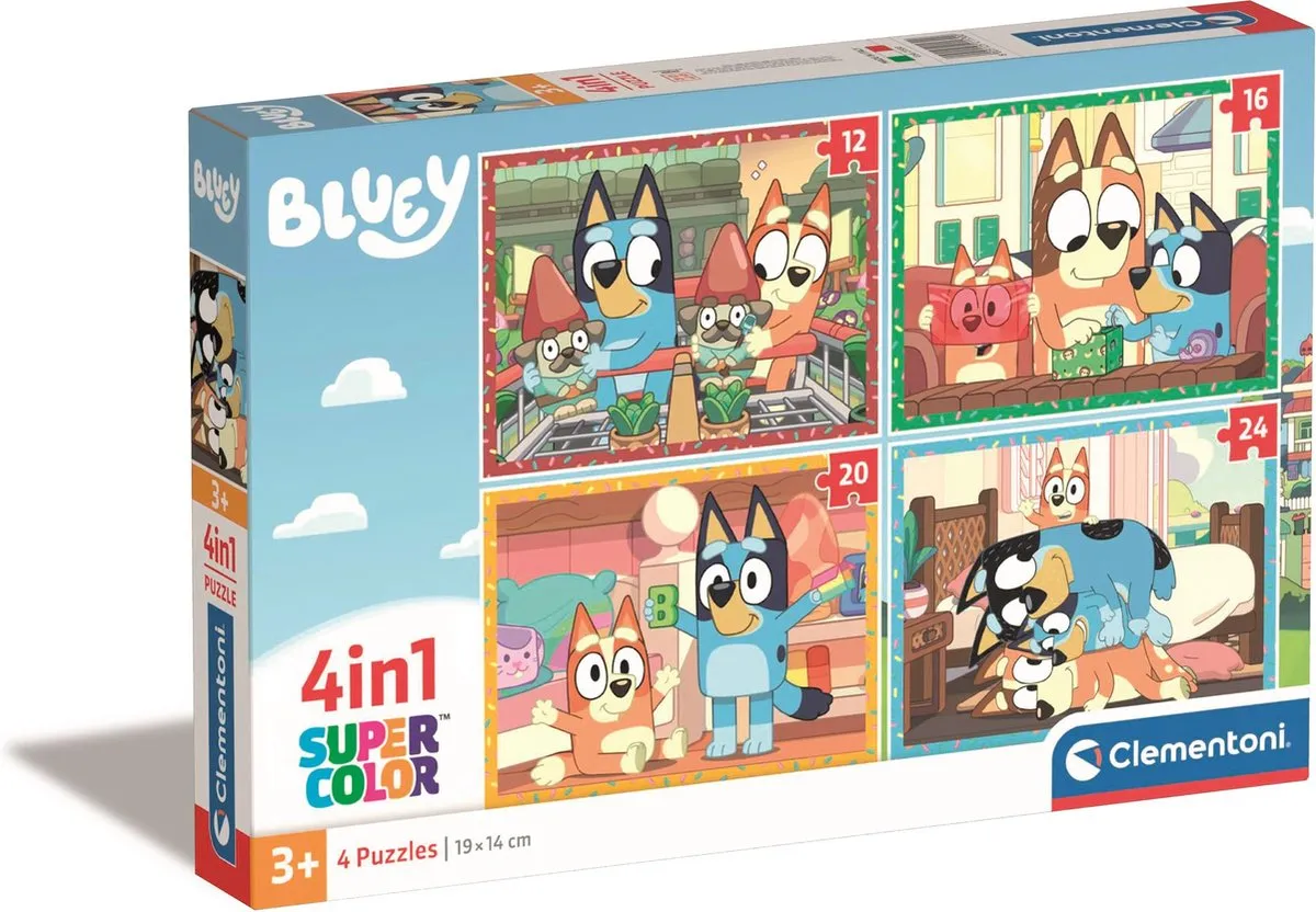 Clementoni Bluey 4-in-1 Puzzel 72 Stuks - Multicolor