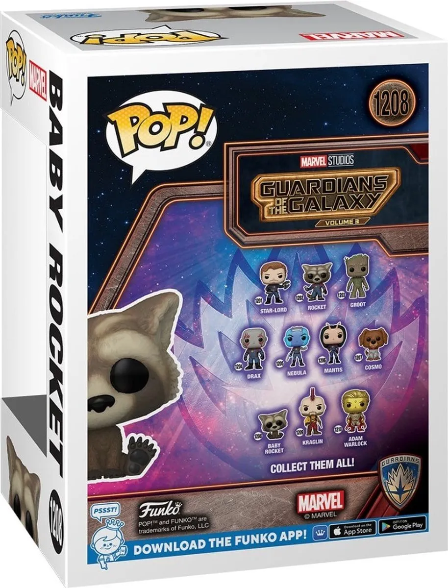 Funko Pop Marvel Guardians of the Galaxy 3 Baby Rocket #1208 - Multi