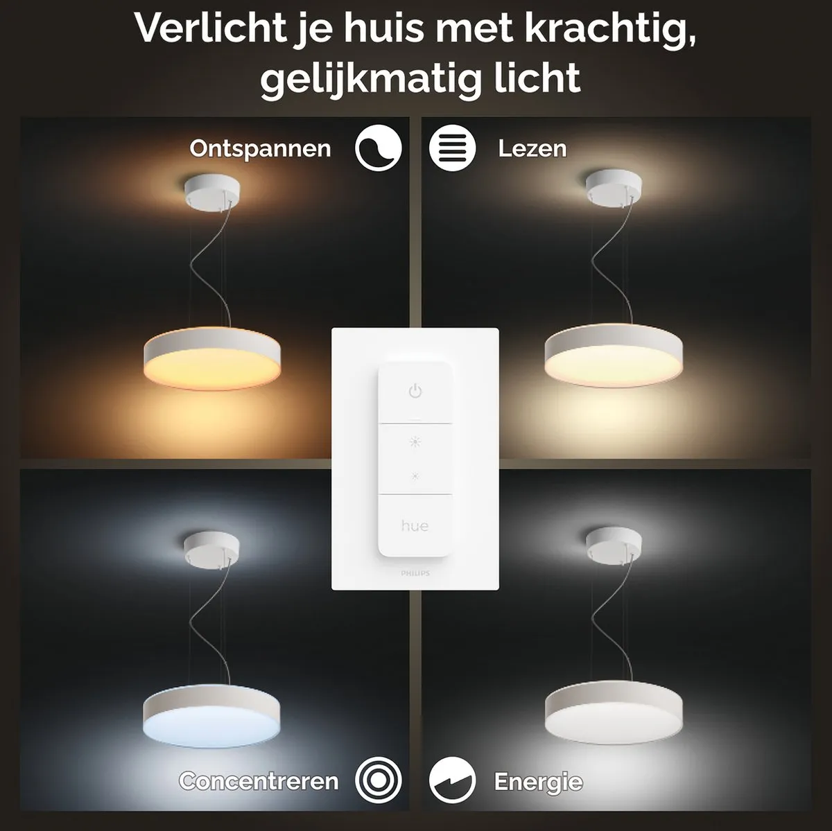 Philips Hue Enrave Hanglamp - Wit - 1 Dimmer Switch