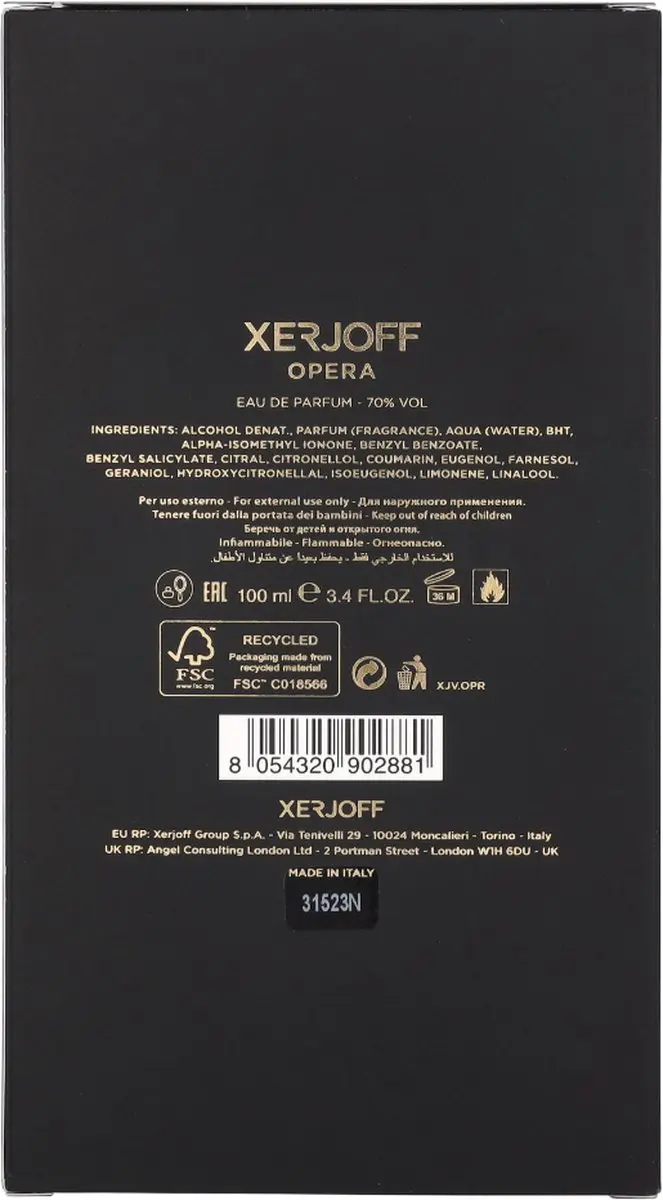 Xerjoff Opera Eau de Parfum Spray 100ml
