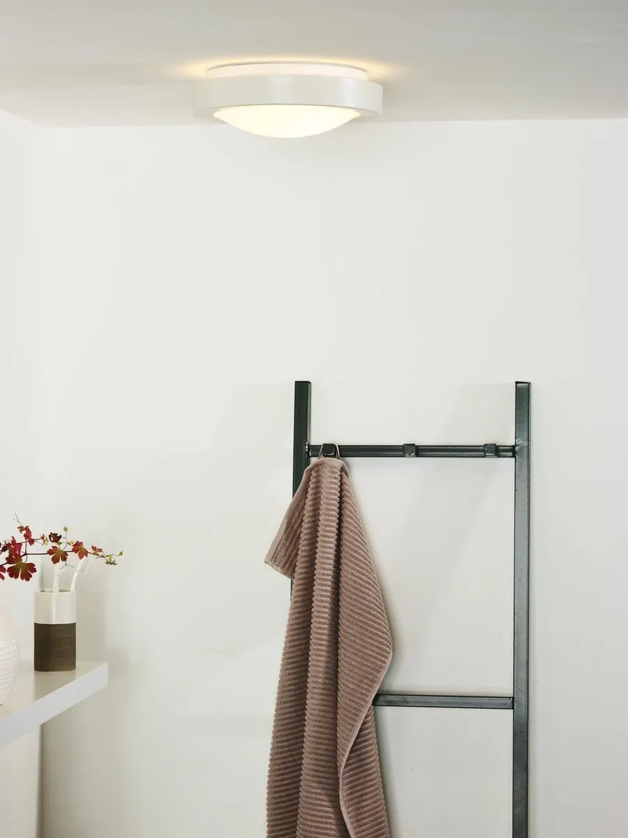 Lucide FRESH Plafonnière Badkamer Ø27cm - 1xE27 - IP44 Wit