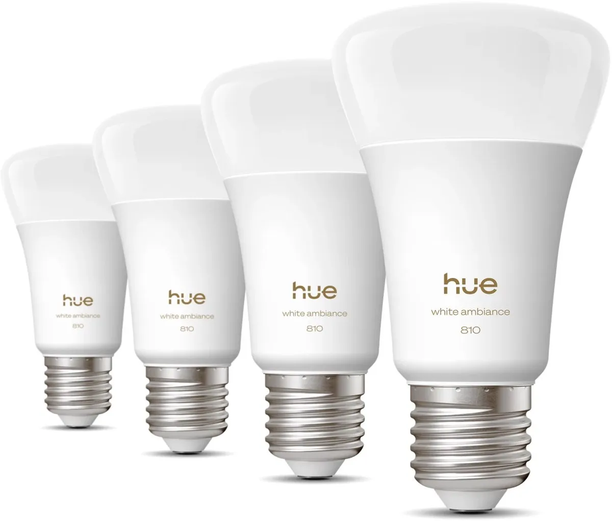 Philips Hue Slimme LED A60 E27 4000K - 4 Stuks - Mat