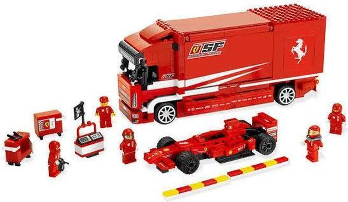 LEGO Racers Ferrari Truck 8185 - 534 Stukken - 4 Minifiguren - Rood - afbeelding 4 van 5