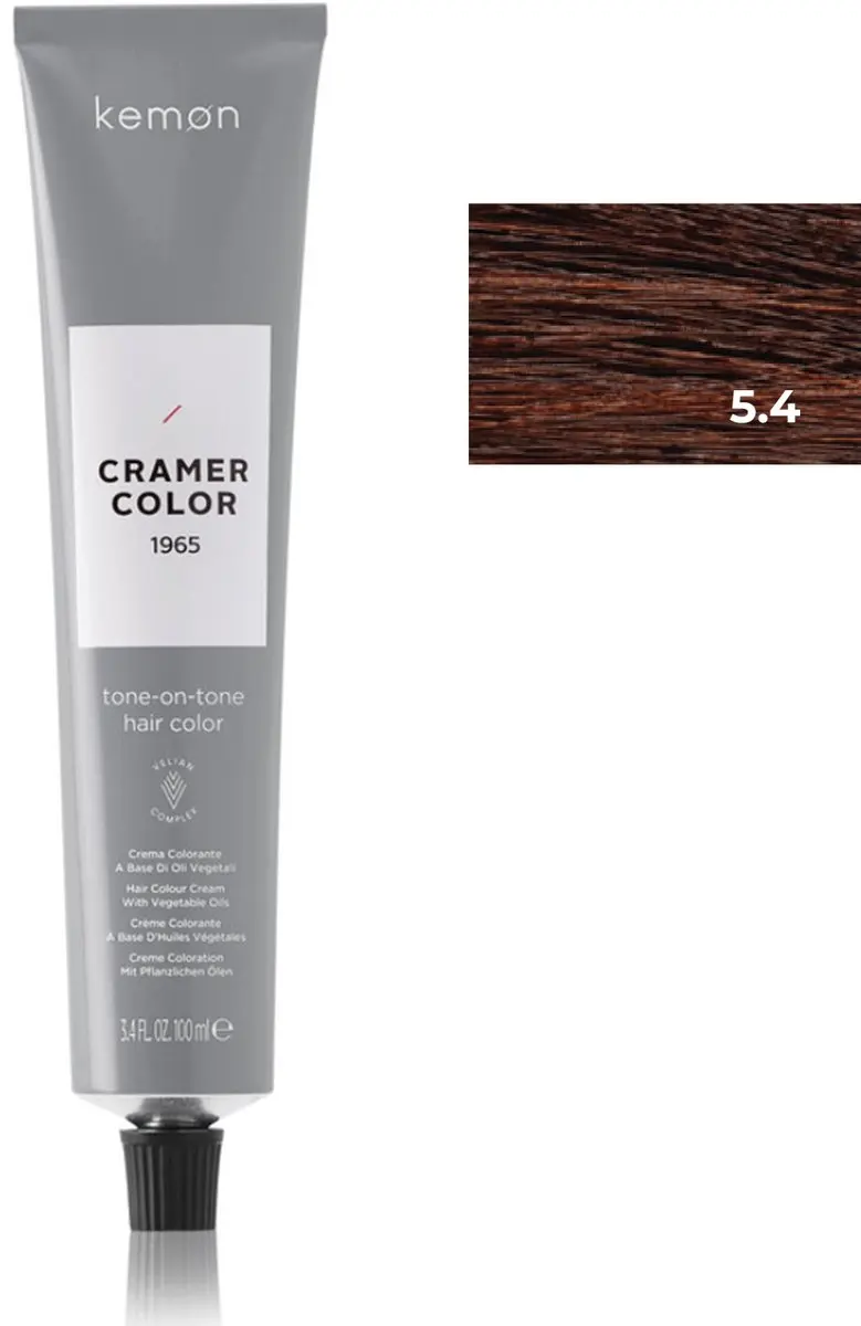 Kemon Cramer Tot 5.4 Light Copper Brown 100ml Permanent Haarkleuring