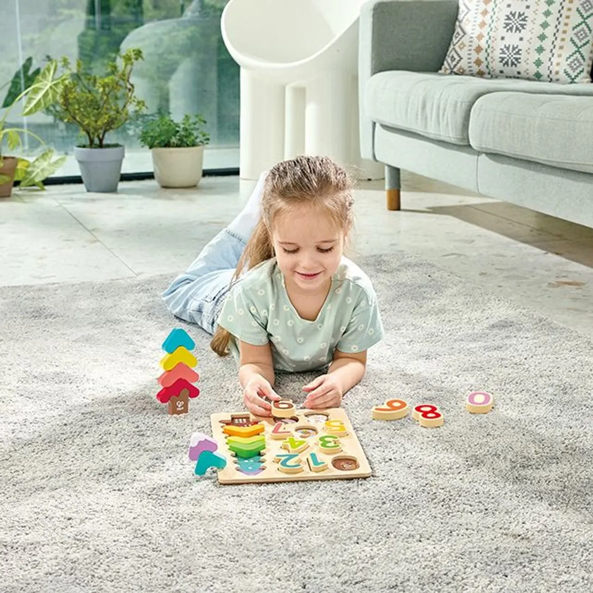 Hape Kleuren en Cijfers Puzzel 20 Stuks - Multicolor