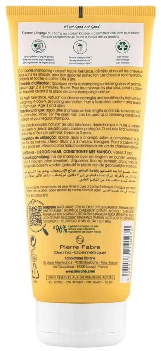 Klorane Beurre de Mangue Conditioner 200ml