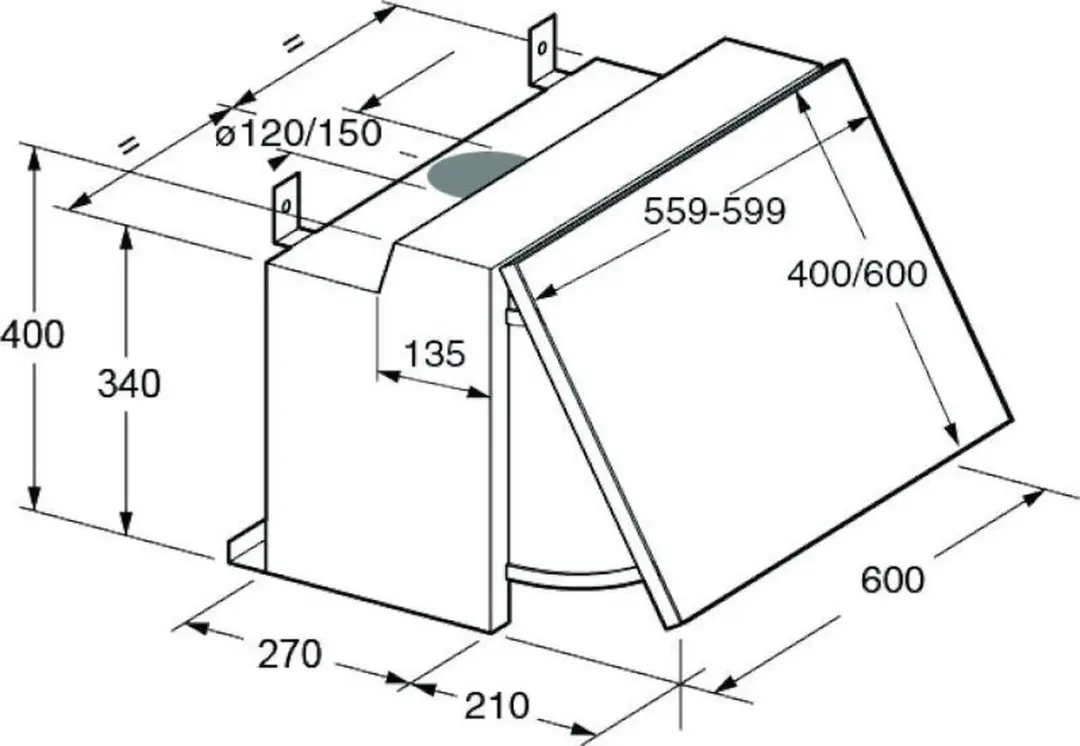 Etna AG161WIT Afzuigkap 60cm - 113 m³/u - 3 standen