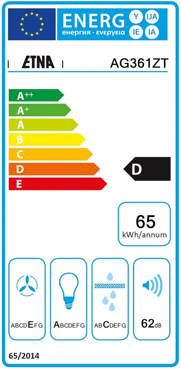Etna AG161WIT Afzuigkap 60cm - 113 m³/u - 3 standen