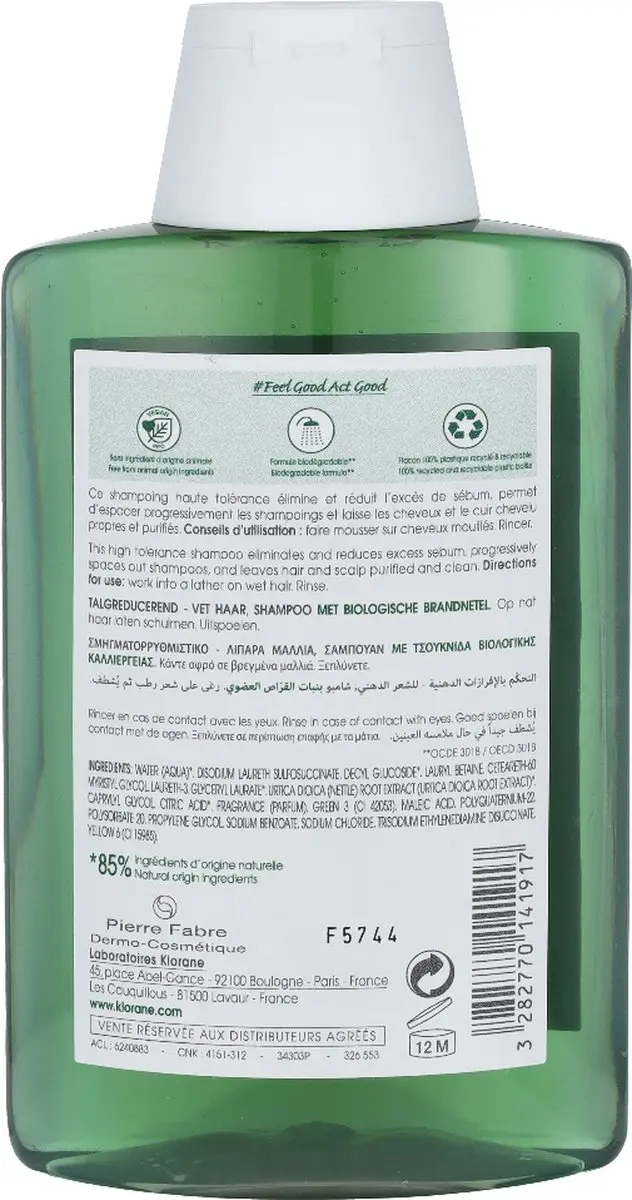 Klorane Ortie Vet Haar Shampoo 200ml