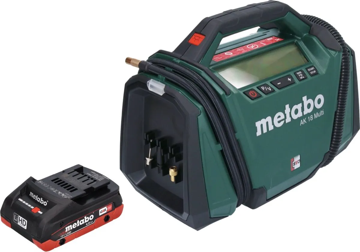 Metabo AK 18 Multi Compressor 18V 11 bar - 16L - 4.0Ah Groen