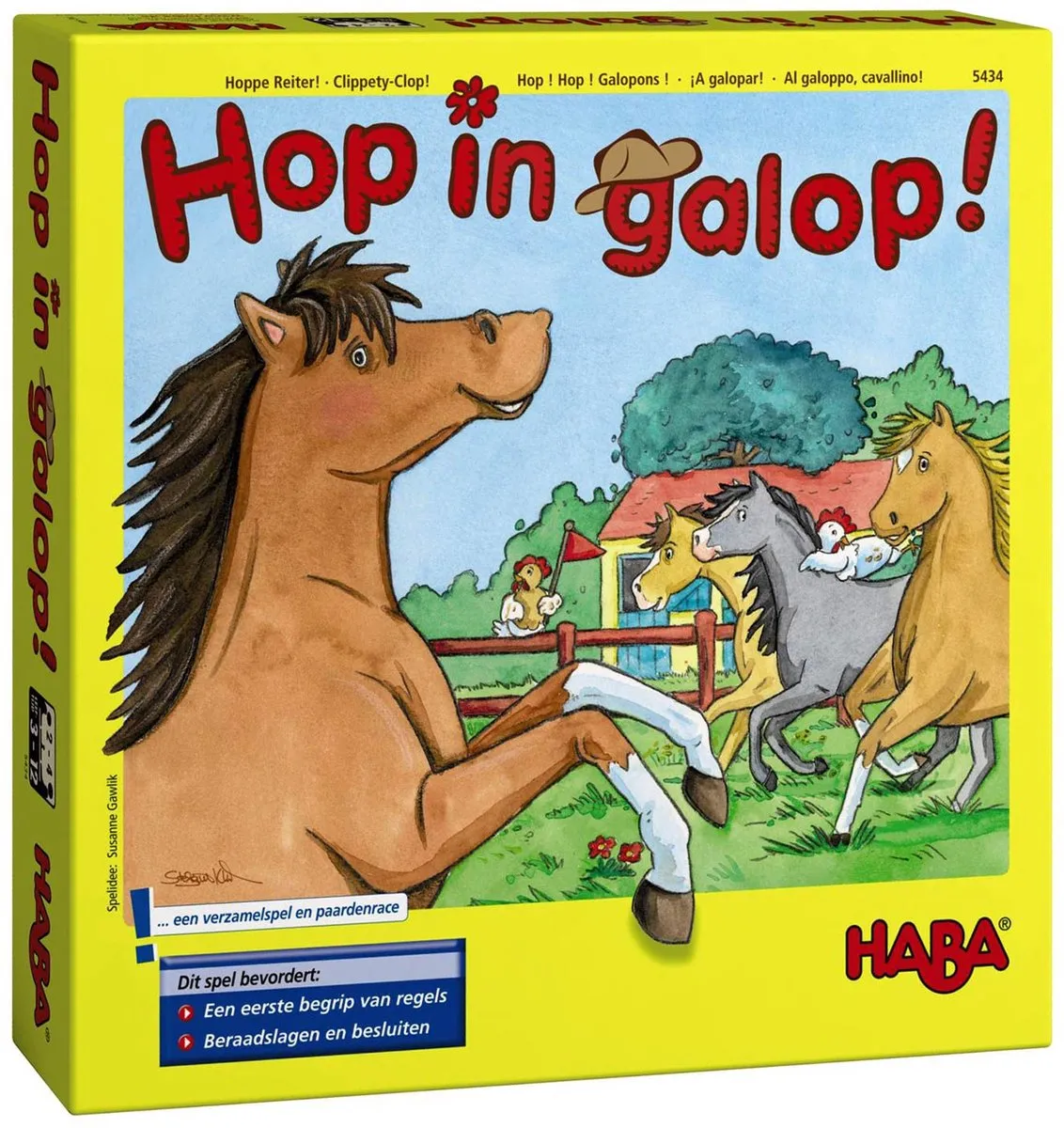 Haba Hop in Galop - Paardenspel voor 3+ jaar - 2 tot 4 spelers