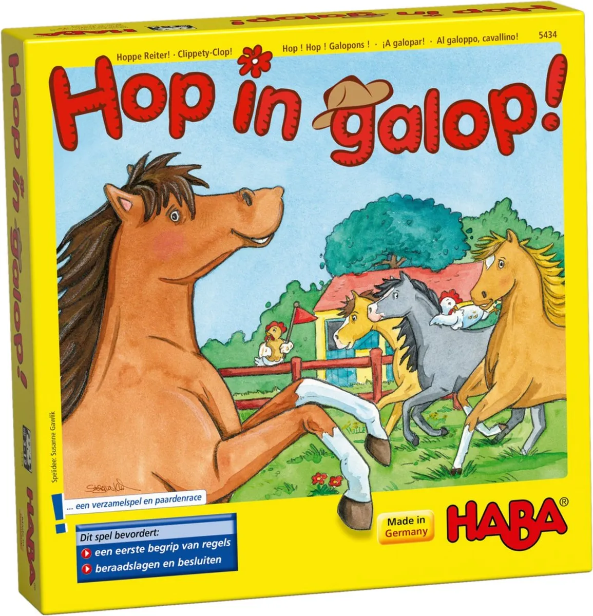 Haba Hop in Galop - Paardenspel voor 3+ jaar - 2 tot 4 spelers