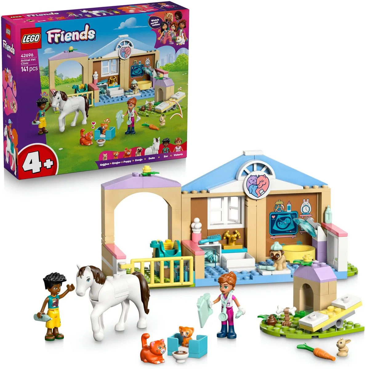 LEGO Friends Dierenkliniek 42696 Bouwset - 141 Stukken - 2 Minifiguren - Multicolor