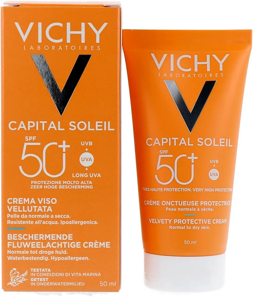 Vichy Capital Soleil Fluweelachtige Zonnecrème SPF50+ 50ml - Gezicht