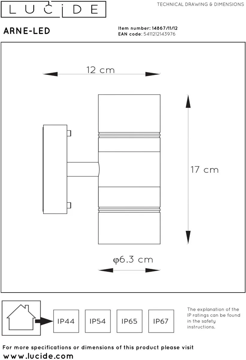 Lucide ARNE-LED Wandlamp GU10 2x5W 2700K - Mat chroom - afbeelding 6 van 6