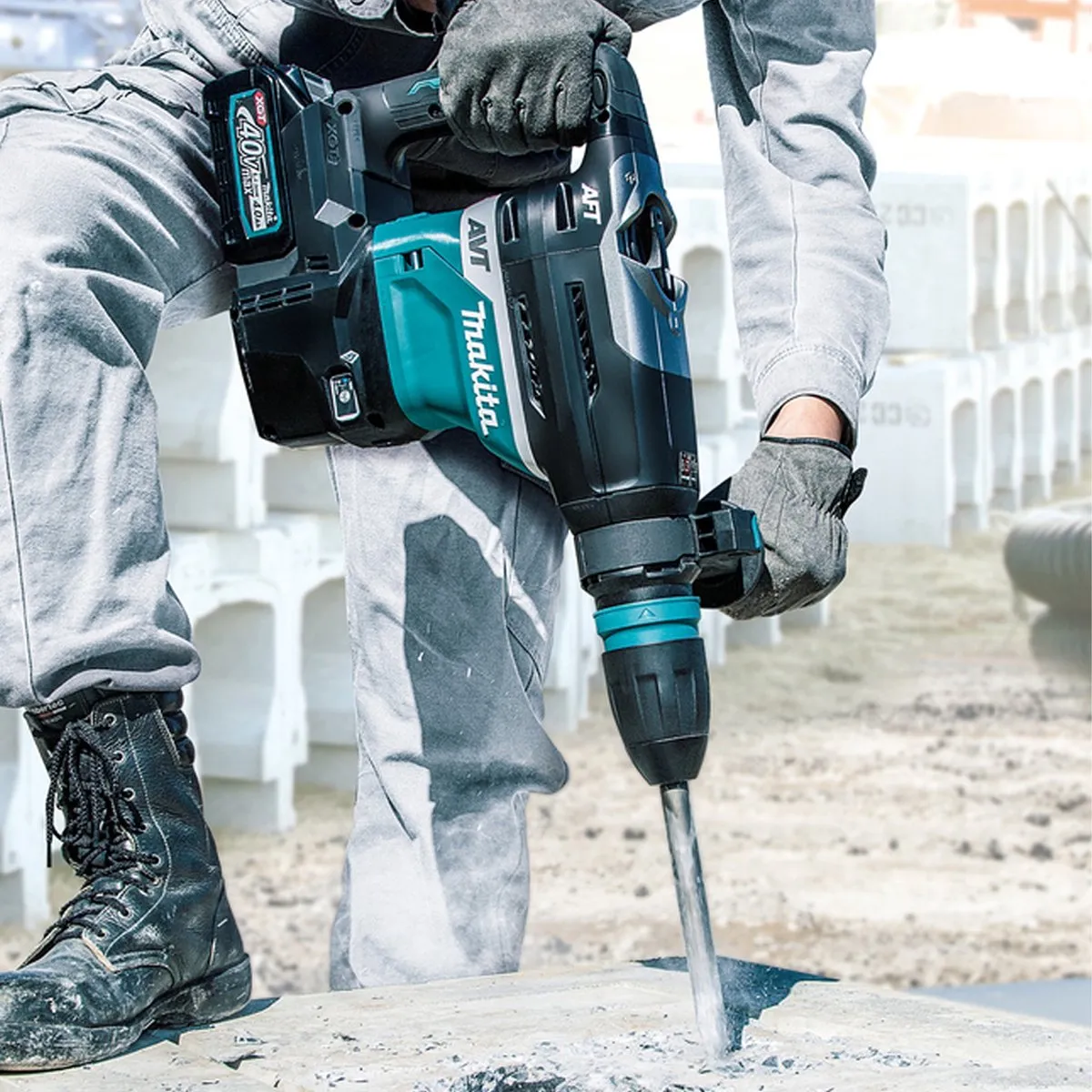 Makita HR005GM202 Accu-Combihamer SDS-MAX - 2x 4.0Ah - Beton/Steen 40mm