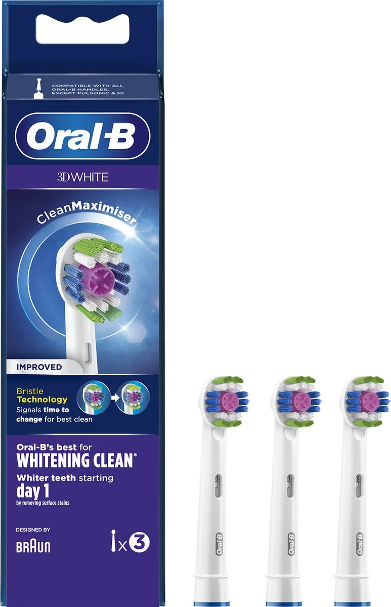 Oral-B 3D White Opzetborstels 3 Stuks - CleanMaximiser