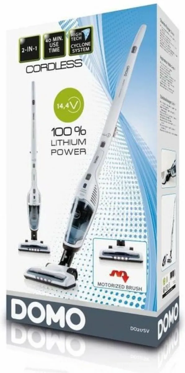 Domo DO217SV Steelstofzuiger 2-in-1 14,4V - Wit