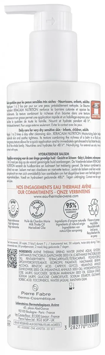 Avène XeraCalm Nutrition Hydraterende Balsem 400ml - afbeelding 6 van 6