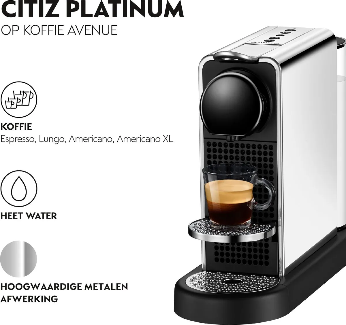 Krups Nespresso Citiz XN610D10 Koffiecupmachine - Roestvrijstaal - afbeelding 5 van 6