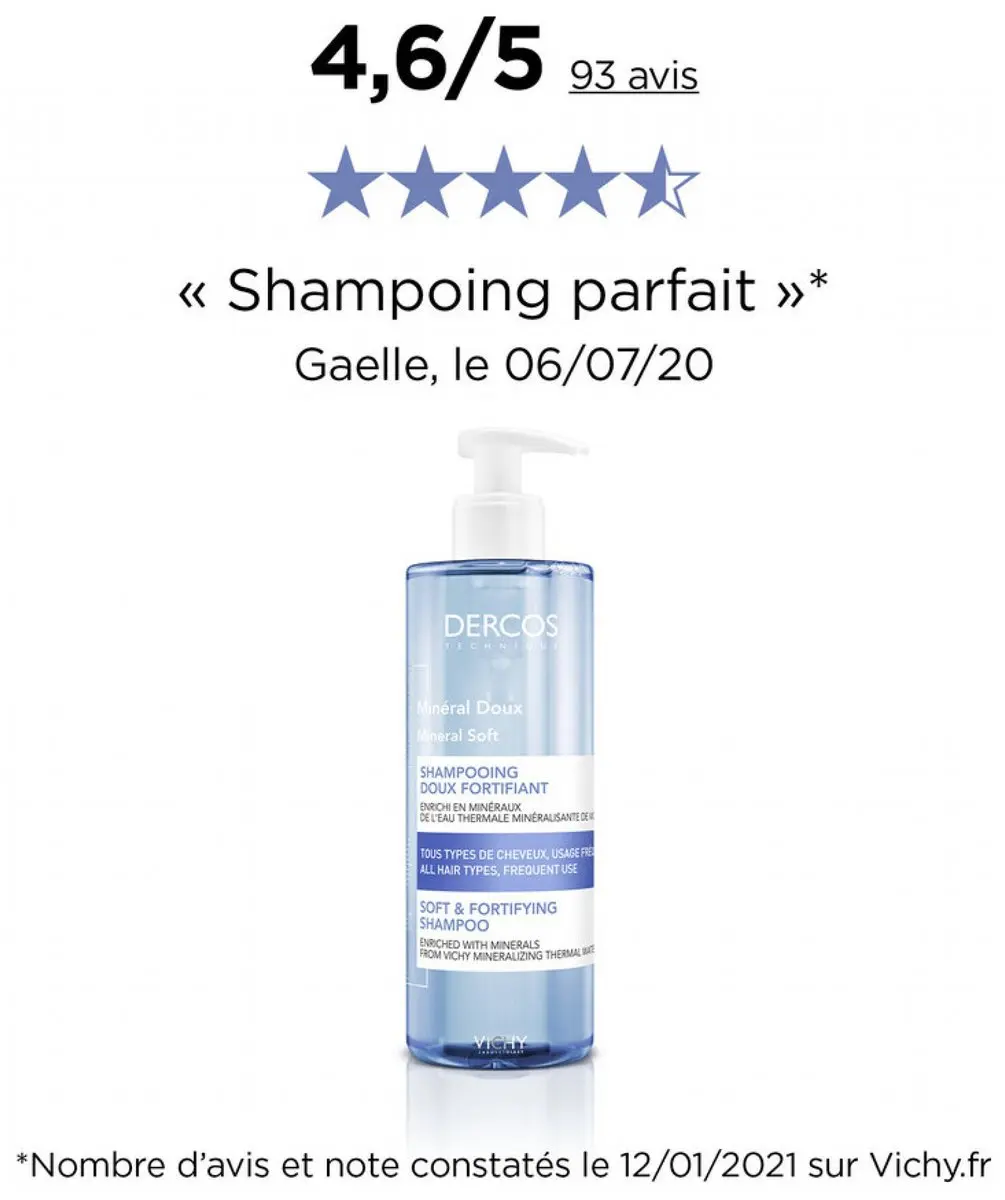 Vichy Dercos Mineral Doux Zachte Shampoo 400ml - afbeelding 6 van 6