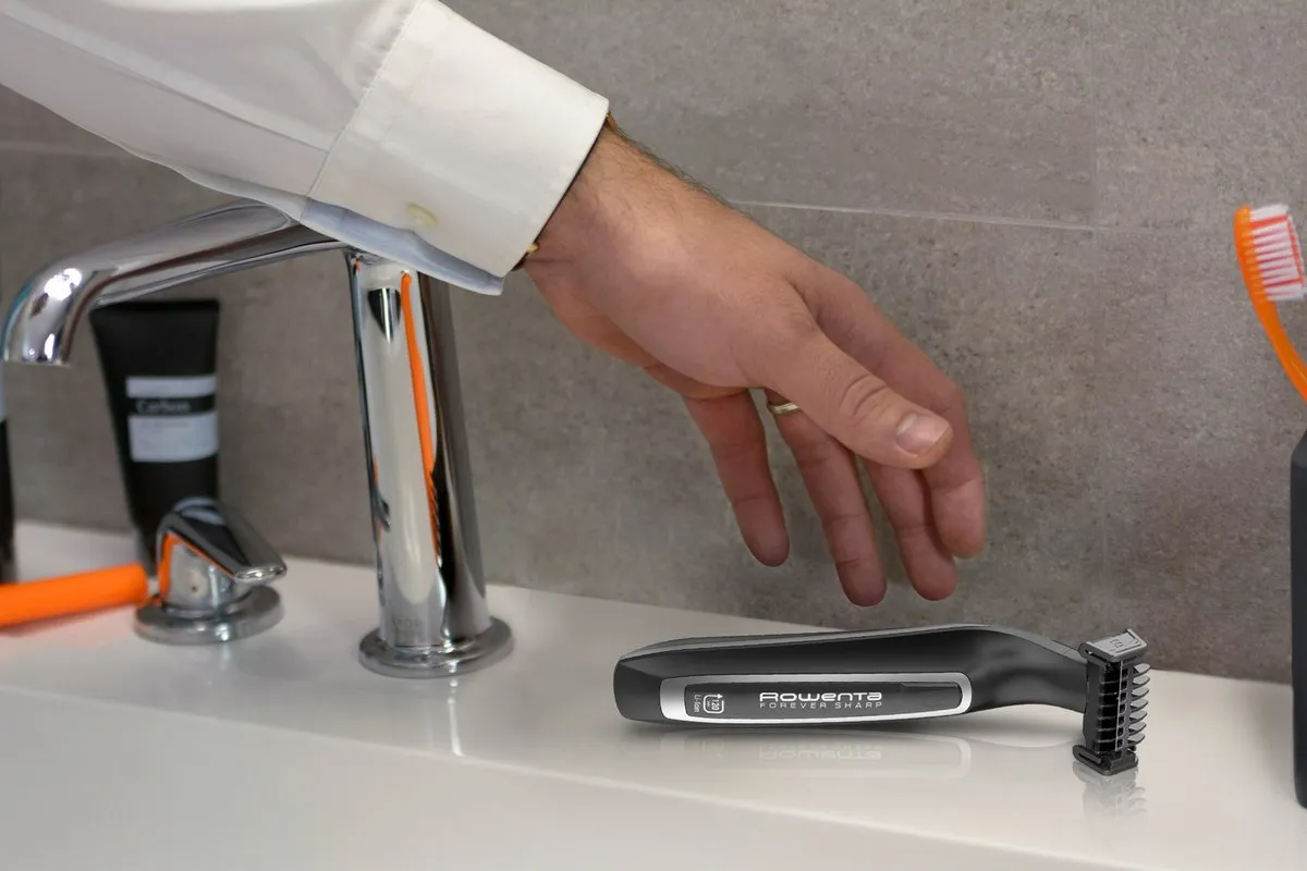 Rowenta Forever Sharp TN6000 Baardtrimmer - Nat & Droog - 3 Opzetstukken - Zwart/Zilver