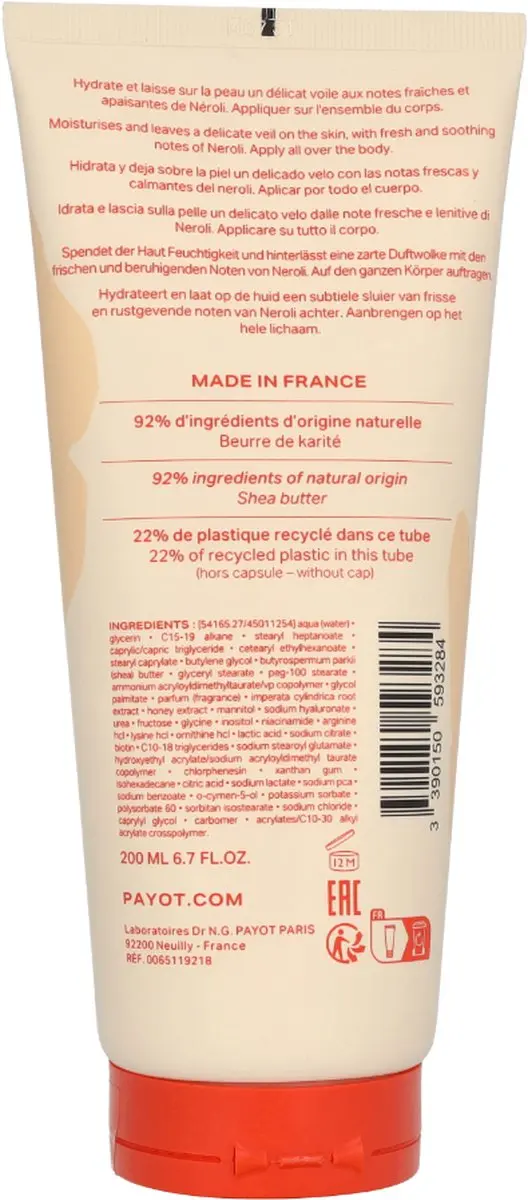 Payot Neroli D’été Geurend Lichaamsmelk 200ml
