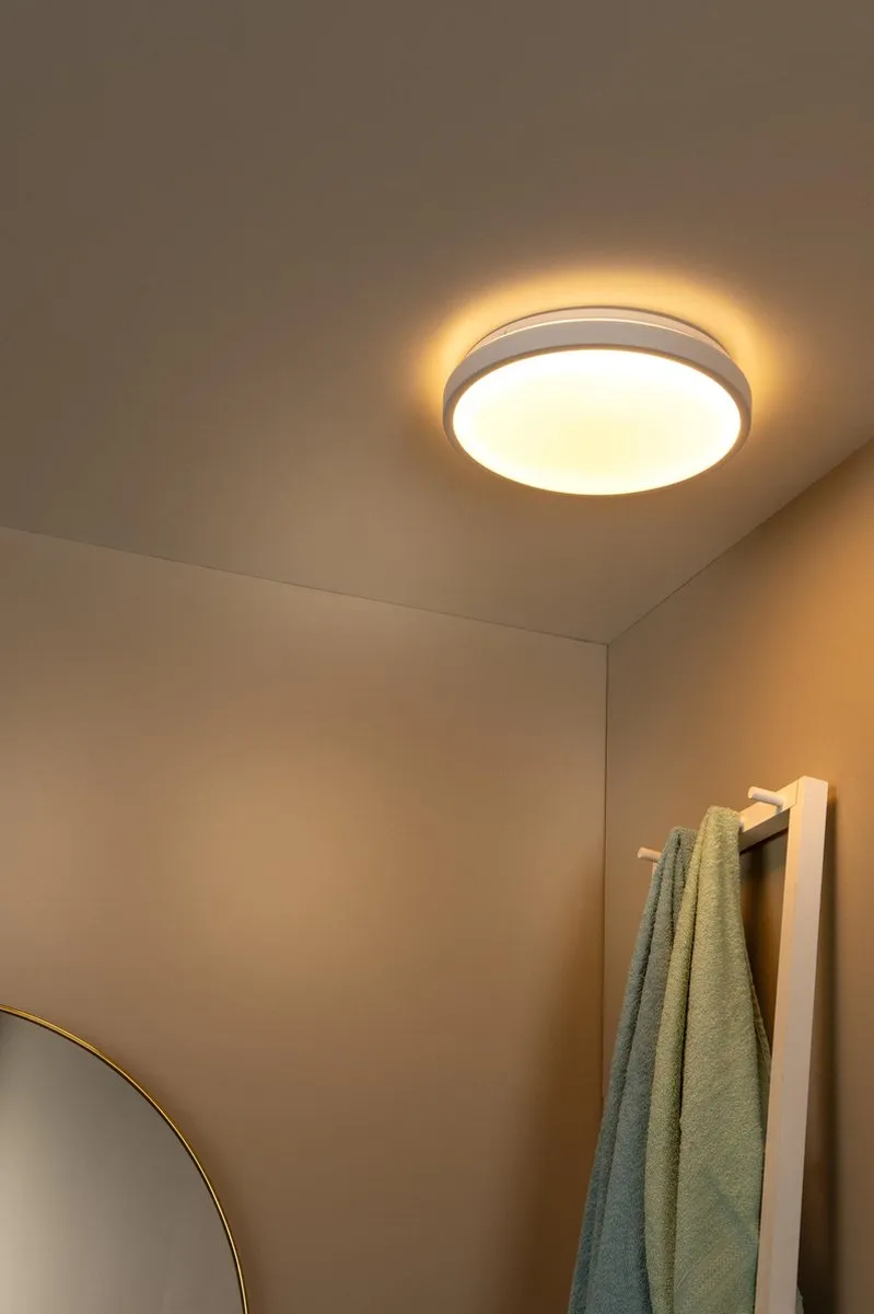 Lucide Dasher Plafondlamp Ø34,8cm - LED 18W 2700K IP44 - Wit - afbeelding 6 van 6