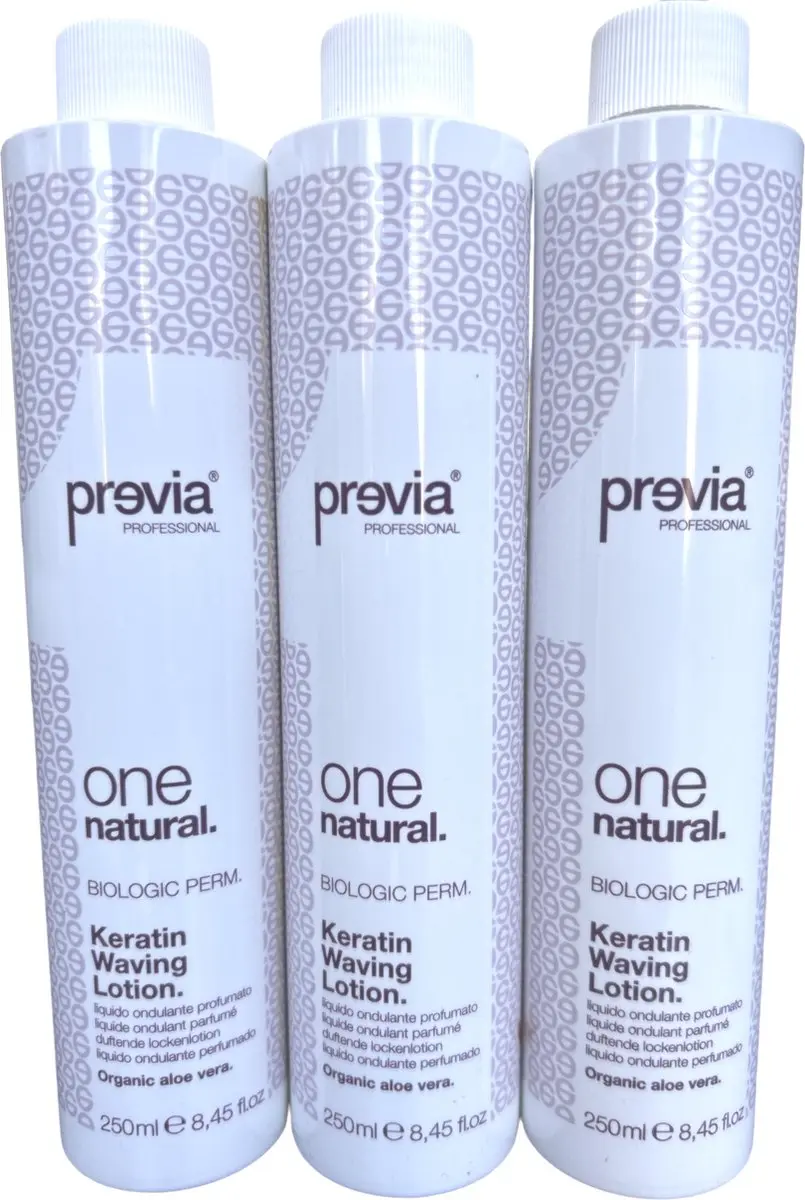 Previa Professional Keratin Waving Lotion Natural - 3x250ml