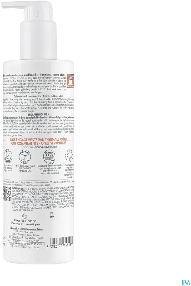 Avène XeraCalm Nutrition Hydraterende Melk 100ml