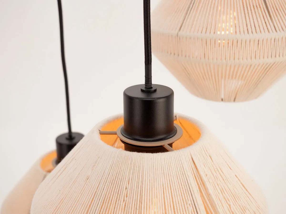 Eglo Midsumer Hanglamp 3xE27 92cm - Zwart/Crème