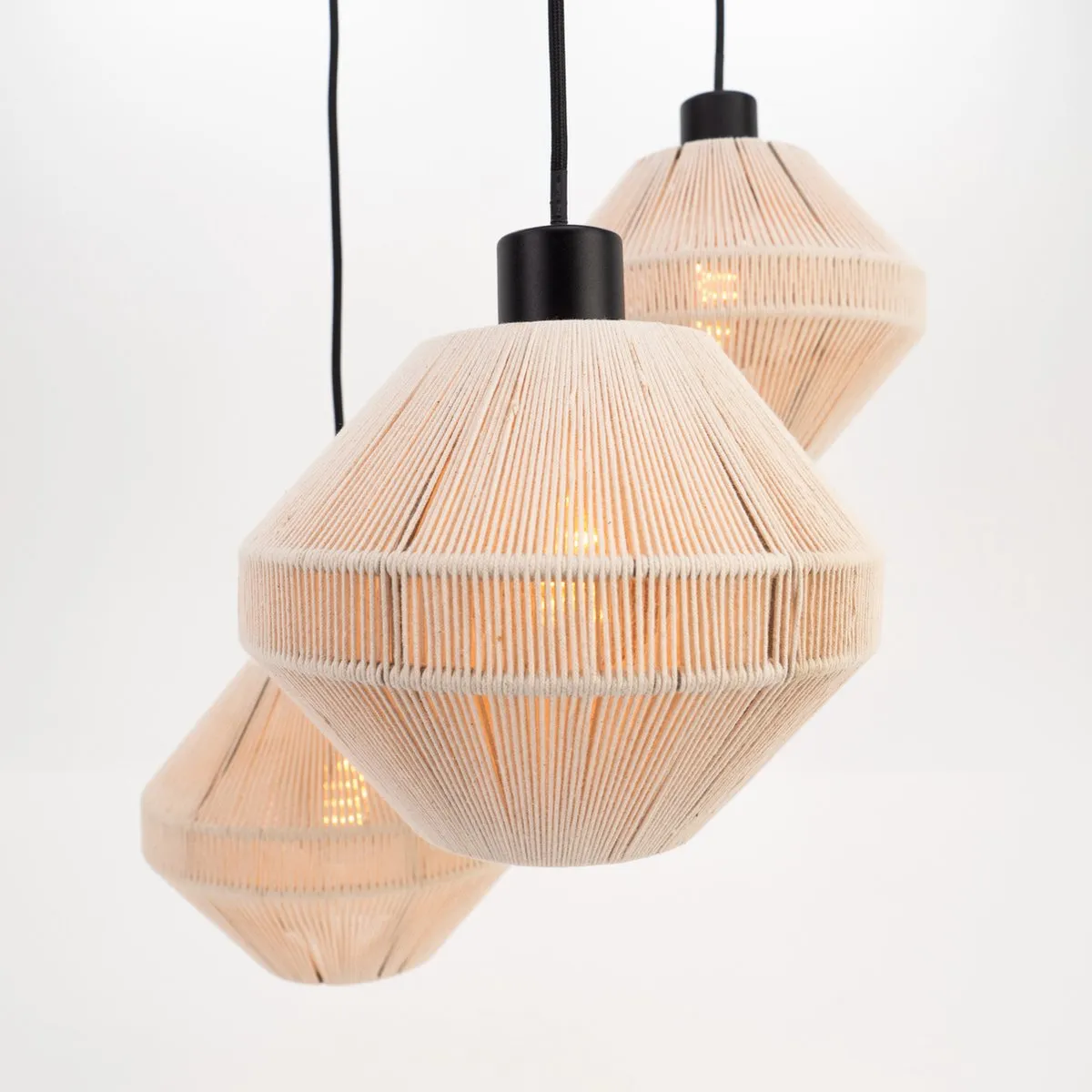Eglo Midsumer Hanglamp 3xE27 92cm - Zwart/Crème