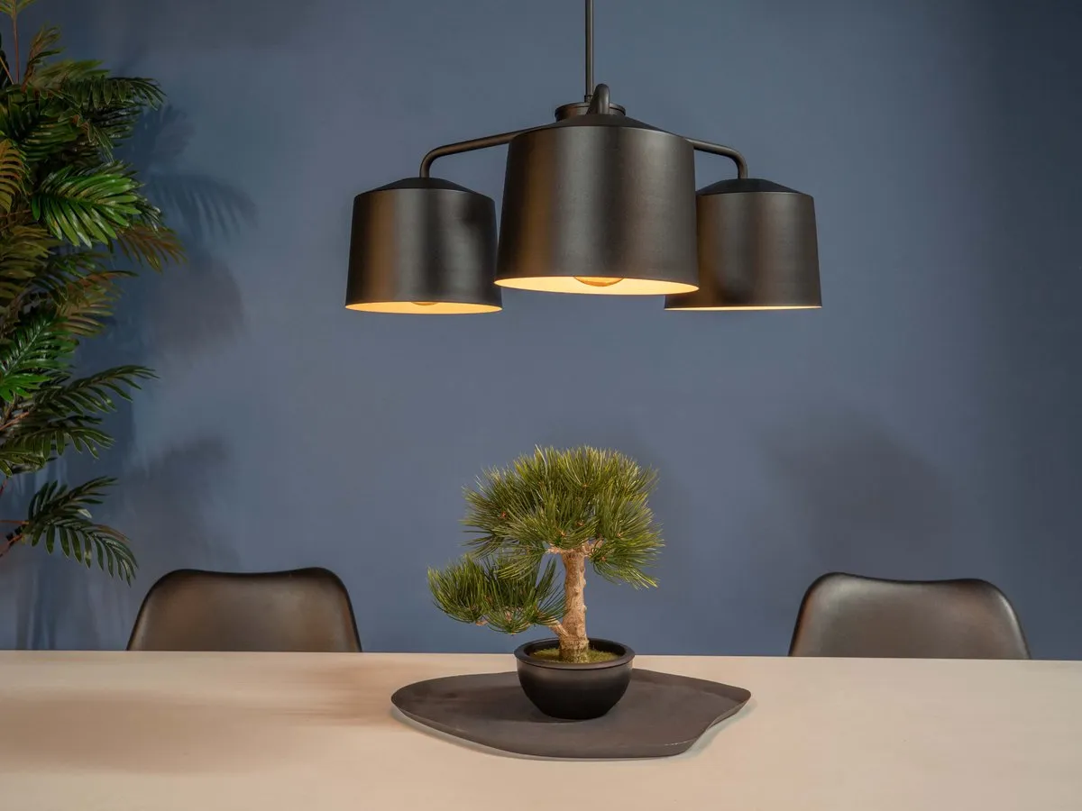 Eglo Caguanes Hanglamp 3x E27 Ø66,5cm - Zwart/Wit - afbeelding 6 van 6