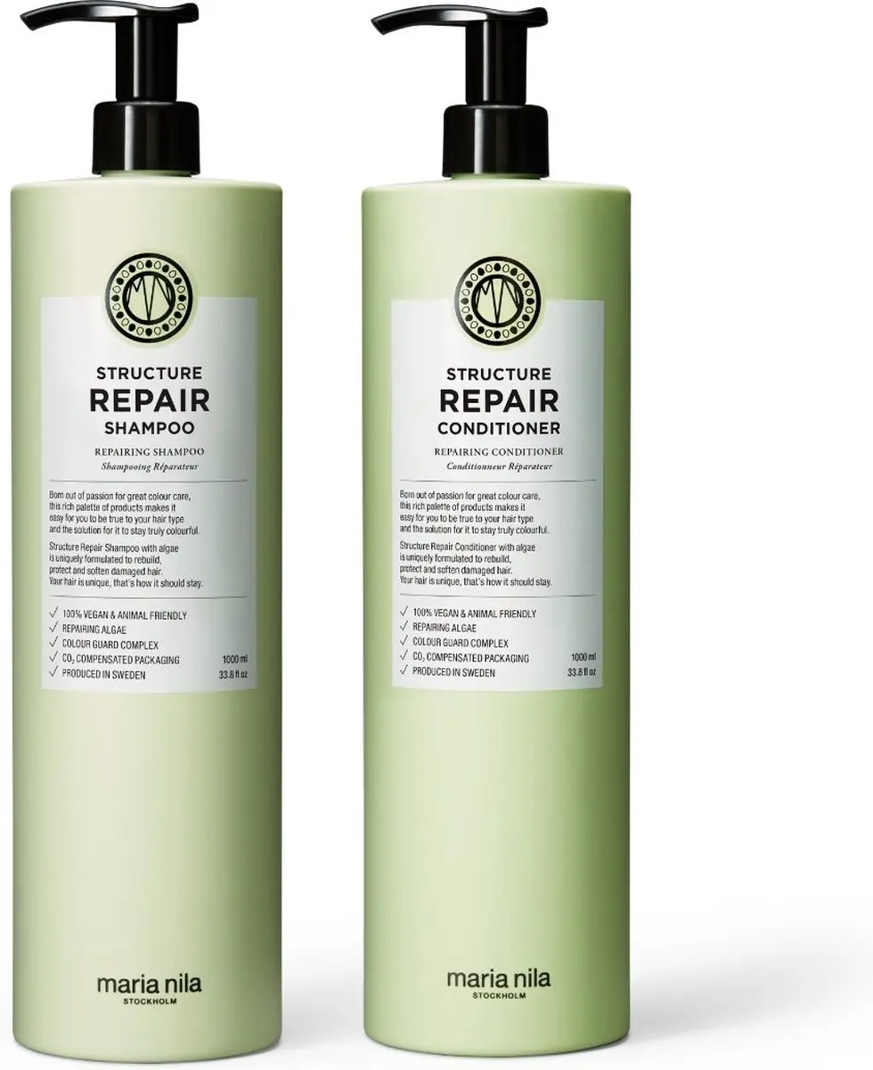 Maria Nila Structure Repair XL Care Set - Shampoo & Conditioner 1000ml