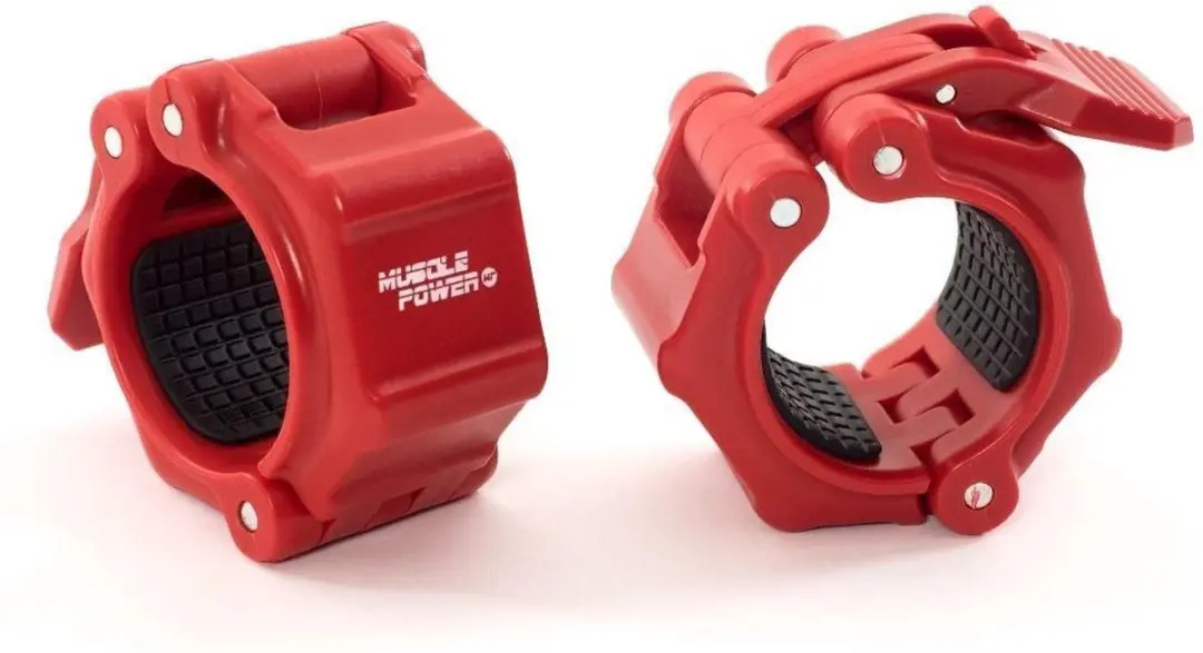Muscle Power Olympische Quick Lock Collar Set 50mm - Rood
