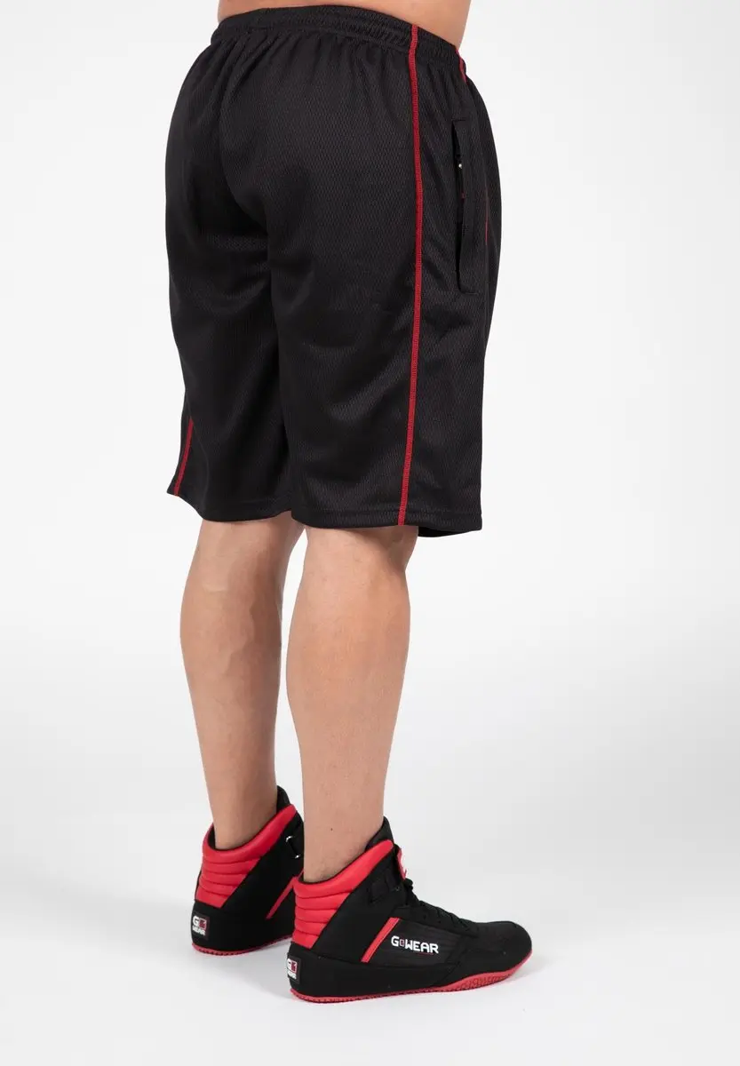 Gorilla Wear Wallace Mesh Shorts S/M - Zwart/Rood