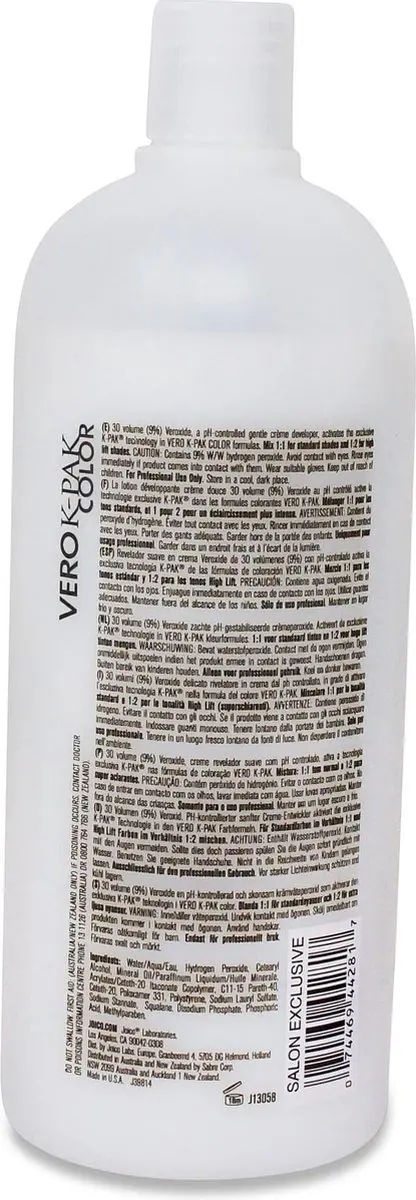 Joico Vero K Pak Developer VEROXIDE 30 VOLUME 950ml