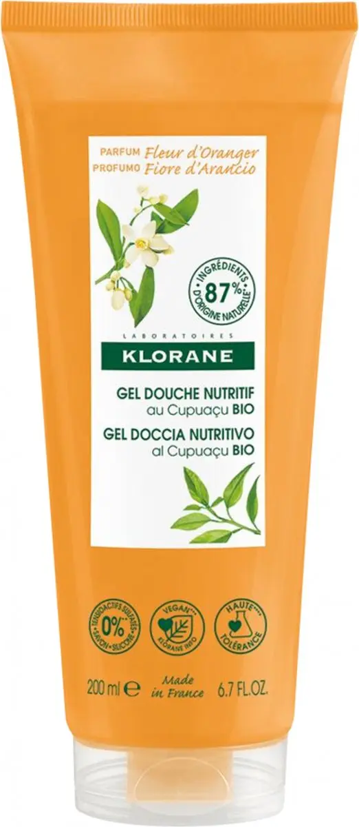 Klorane Huid Fleur d'Oranger Voedende Douchegel 200ml