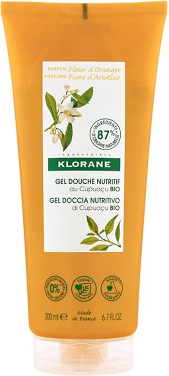 Klorane Huid Fleur d'Oranger Voedende Douchegel 200ml
