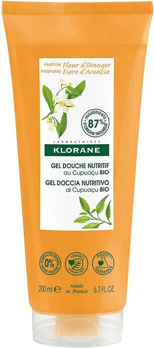 Klorane Huid Fleur d'Oranger Voedende Douchegel 200ml